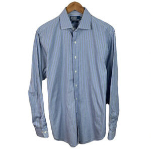 BF757 Mens Polo Ralph Lauren REGENT Classic Fit Striped Dress Shirt 16 34/35 XL